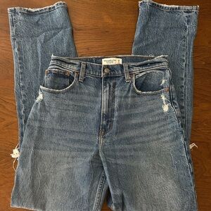 Abercrombie Curve Love 90s Straight Ultra High Rise Denim Jeans
